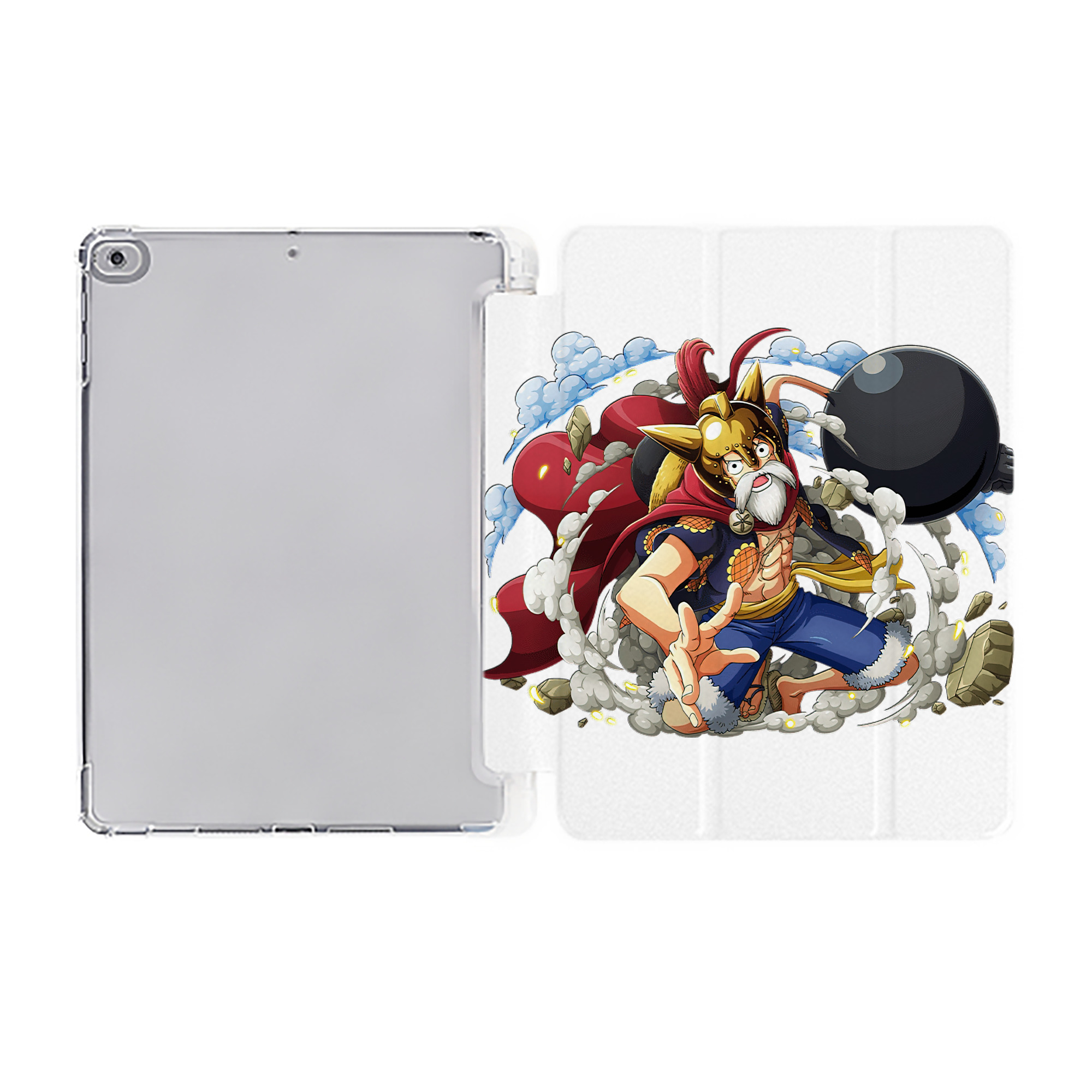 （画像用） ワンピース モンキー・D・ルフィ ONE PIECE Monkey D. Luffy IPad ケース ペン収納付き 三つ折りスタンド PUレザー×シリコン 対応機種9.5/10.5/10.9インチ